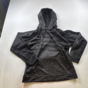 Boombah Black Gray Pullover Hoodie Men Hooded Drawstring Pockets Logo Size L